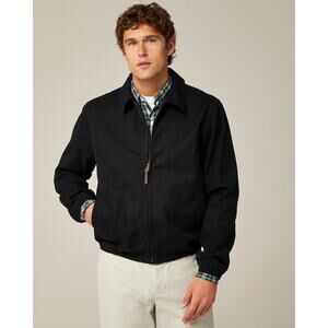 J.Crew Harrington Jacket Point Collar Cotton Twill Navy Bomber Coat Size XL NWT